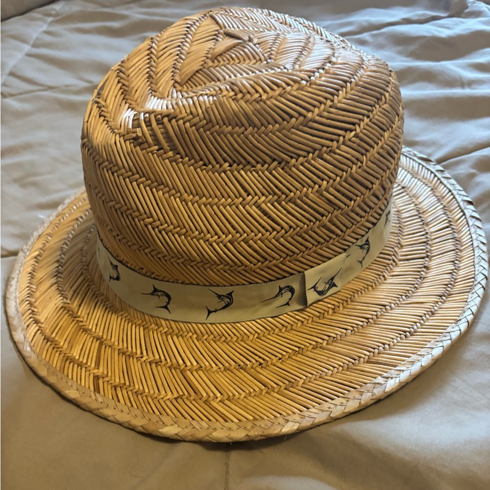 Dorfman Pacific Co. DPC straw boater hat summer beach wide brim men’s swordfish